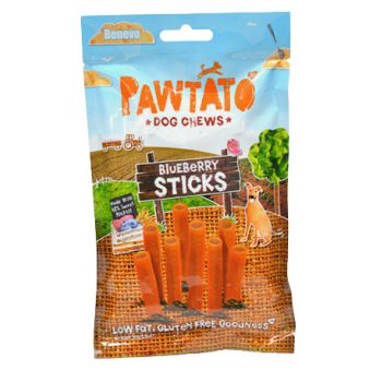   Pawtato Sticks - Édesburgonyás fogtisztító Kékáfonyával 120g