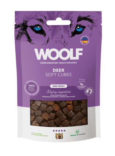 Woolf Főtt monoprotein Szarvashús kockák 100g