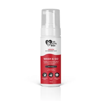   We Love Bark - Wash&Go prebiotikus szőr -és mancstisztító hab 150ml (Wild cherry)