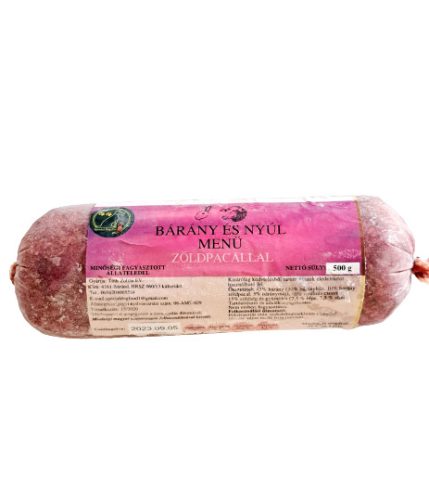 Bárány-Nyúl menü zöldpacallal 500g, Special Dog Food