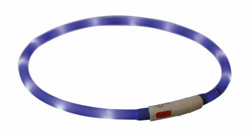 Trixie led világító szilikon nyakörv USB töltővel királykék (XS-XL) Ø70cm/10mm