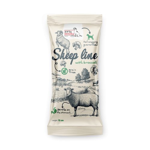 Syta Micha Rágócsont - Sheep Line - Bárányhús, báránybőrben brokkolival és áfonyával 12cm