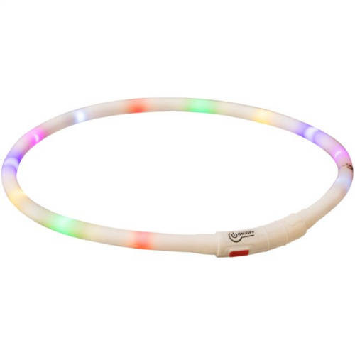 Trixie led világító szilikon nyakörv USB töltővel színes (XS-XL) Ø70cm/10mm