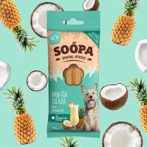 SOOPA Dental Sticks - PAW-NA COLADA - Kókusztejjel és ananásszal 100g (Limitált kiadás)