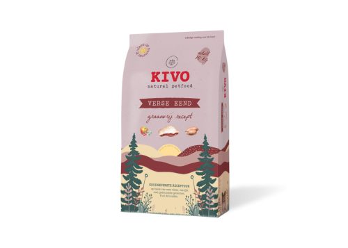 KIVO - Friss kacsa gabonamentes hidegen sajtolt száraztáp 14kg