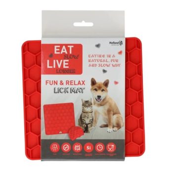 Eat Slow Live Longer Fun & Relax LickMat Piros