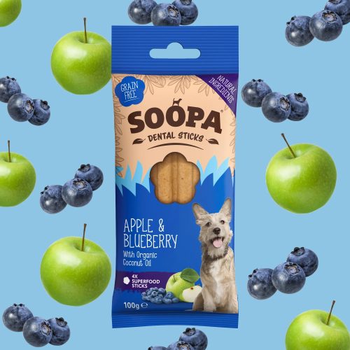 SOOPA Dental Sticks - Almával és kékáfonyával 100g