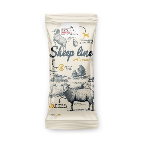 Syta Micha Rágócsont - Sheep Line - Bárányhús, báránybőrben spárgával és körtével 12cm