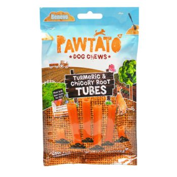   Pawtato Tubes - Édesburgonyás fogtisztító Kurkumával és Cikóriagyökérrel 90g