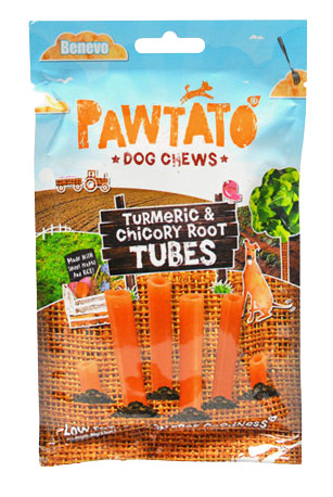 Pawtato Tubes - Édesburgonyás fogtisztító Kurkumával és Cikóriagyökérrel 90g