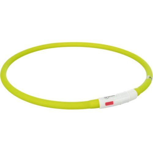 Trixie led világító szilikon nyakörv USB töltővel zöld (XS-XL) Ø70cm/10mm