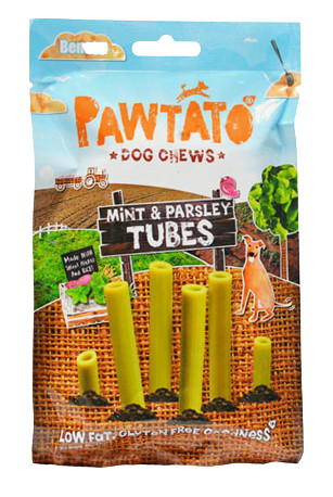 Pawtato Tubes - Édesburgonyás fogtisztító Mentával és Petrezselyemmel 90g