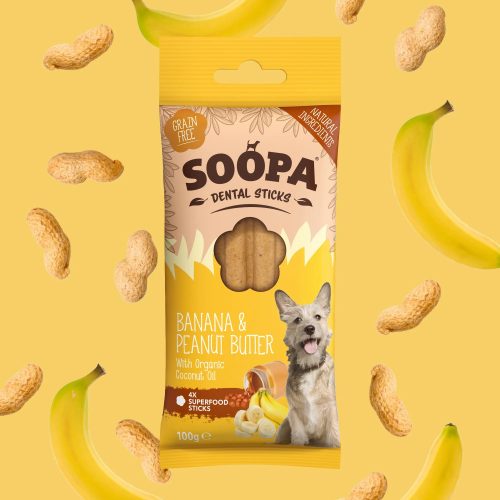 SOOPA Dental Sticks - banánnal és mogyoróvajjal 100g