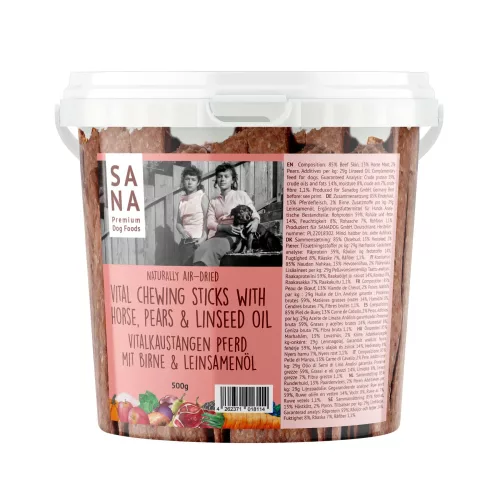 Sana - Fogtisztító rágórúd Ló Körtével és Lenmagolajjal 500g