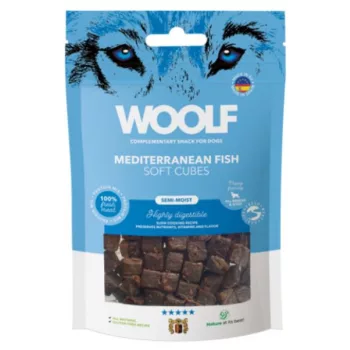 Woolf Főtt monoprotein Mediterrán Halhús kockák 100g