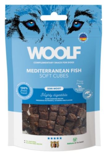 Woolf Főtt monoprotein Mediterrán Halhús kockák 100g 