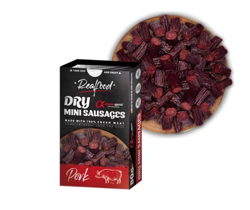 Alpha Spirit Real Food - Dry Mini Sausages - Szárazkolbász falatkák - Sertés