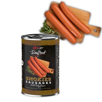   Alpha Spirit Real Food - Smokies - Ínycsiklandó virslik kutyáknak 400g