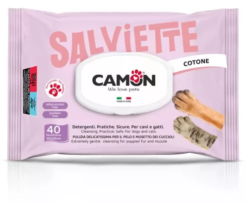 Camon törlőkendő kölyökkutyáknak és cicáknak– Pamut illattal