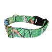 Csatos nyakörv - Banánlevél mintás vízlepergető nyakörv "M", FluffyDog
