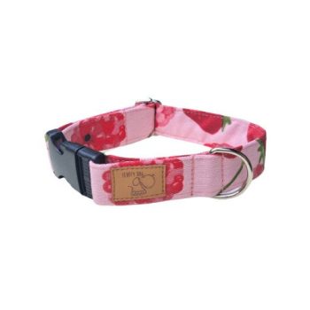   Csatos nyakörv - Eper-Málna-Cseri pamutvászon nyakörv "S", FluffyDog