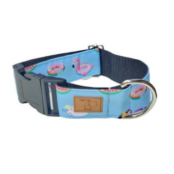   Csatos nyakörv - Úszógumi mintás vízlepergető nyakörv "M", FluffyDog 