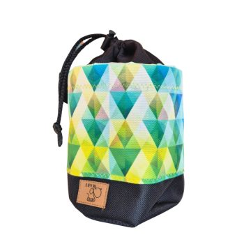   Zöld Geometrikus jutalomfalat tartó - Vízlepergető, FluffyDog