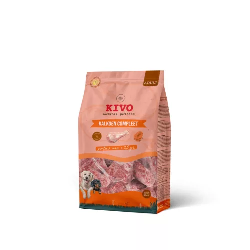 Pulyka Porció - komplett barf menü 500g, KIVO
