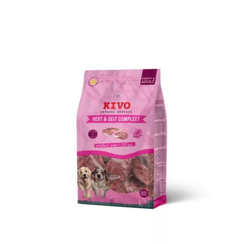 Szarvas és Kecske Porció - komplett barf menü 500g, KIVO