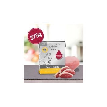 PLATINUM Kacsa + Pulyka felnőtt nedvestáp 375g