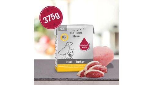 PLATINUM Kacsa + Pulyka felnőtt nedvestáp 375g