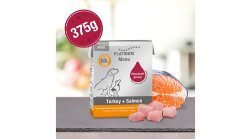 PLATINUM Pulyka + Lazac felnőtt nedvestáp 375g