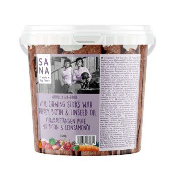   Sana - Fogtisztító rágórúd Pulyka Biotinnal és Lenmagolajjal 500g