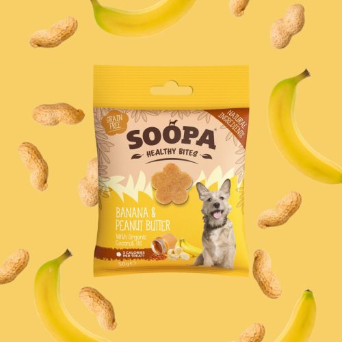 SOOPA Healthy Bites - Banán és mogyoróvaj jutalomfalat 50g