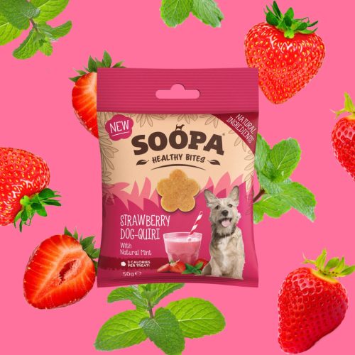 SOOPA Healthy Bites - DOG-QUIRI Eper és menta jutalomfalat 50g