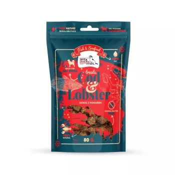   Syta Micha – Fish & Seafood – Szárított tőkehal és homár jutalomfalat 80g