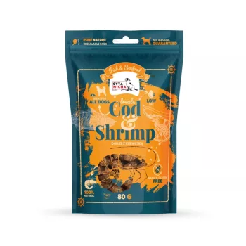   Syta Micha – Fish & Seafood – Szárított tőkehal és garnélarák jutalomfalat 80g