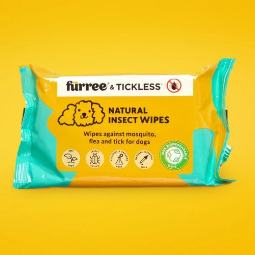Természetes kullancs, bolha és szúnyogriasztó nedves törlőkendő, TICKLESS