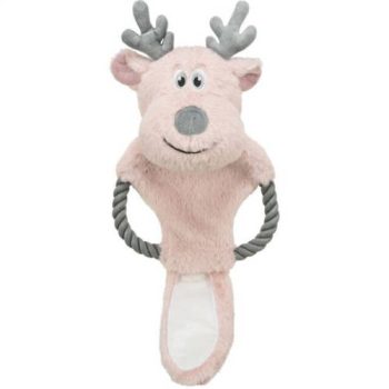   Trixie Xmas Reindeer with Rope – Karácsonyi plüss szarvas kötéllel (47cm)