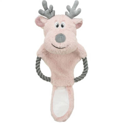 Trixie Xmas Reindeer with Rope – Karácsonyi plüss szarvas kötéllel (47cm)