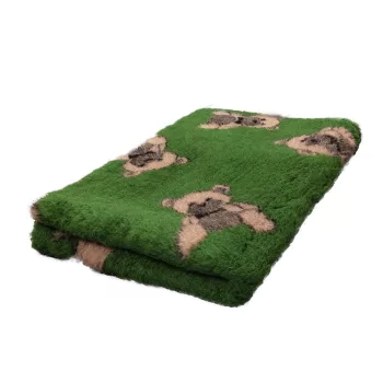   VetBed DryBed – Csúszásmentes kisállatfekhely – Zöld plüssmackó 75x100cm