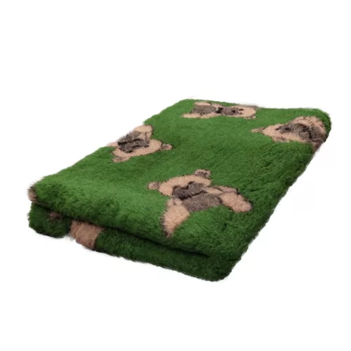 VetBed DryBed – Csúszásmentes kisállatfekhely – Zöld plüssmackó 75x50cm
