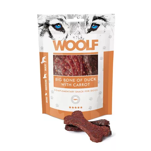 Woolf Big Bone of Duck with Carrot – Nagy kacsahús csont sárgarépával 100g