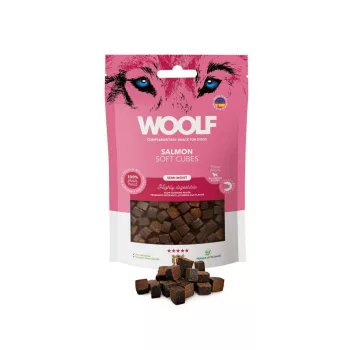 Woolf Főtt monoprotein Lazachús kockák 100g