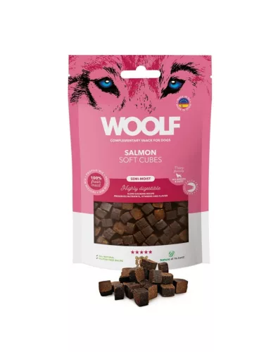 Woolf Főtt monoprotein Lazachús kockák 100g