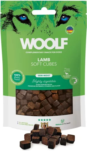 Woolf Főtt monoprotein Bárányhús kockák 100g