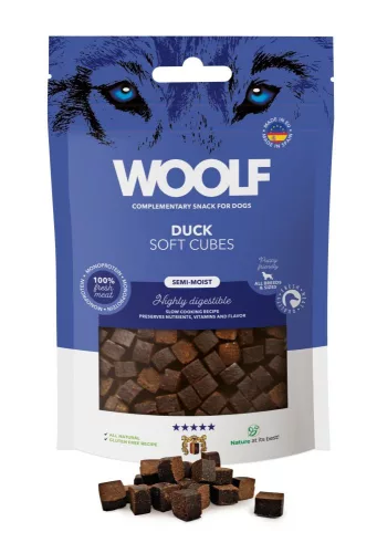 Woolf Főtt monoprotein Kacsahús kockák 100g